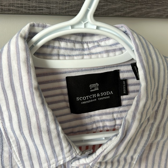 Men’s Scotch & Soda Striped Soft Oxford Cotton Button-Down Casual Shirt - Medium - Picture 2 of 7